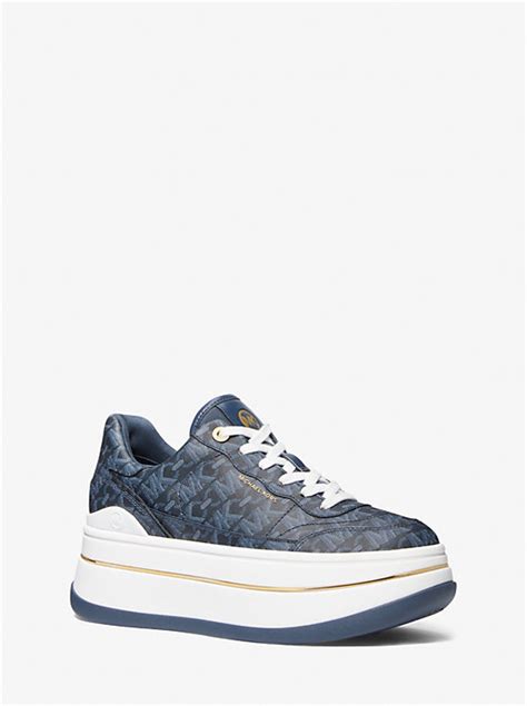 michael michael kors hayes empire signature logo platform sneaker|Michael Kors hayes sneakers.